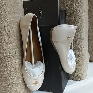 Coach Chelsea leather and patent ballerina flat